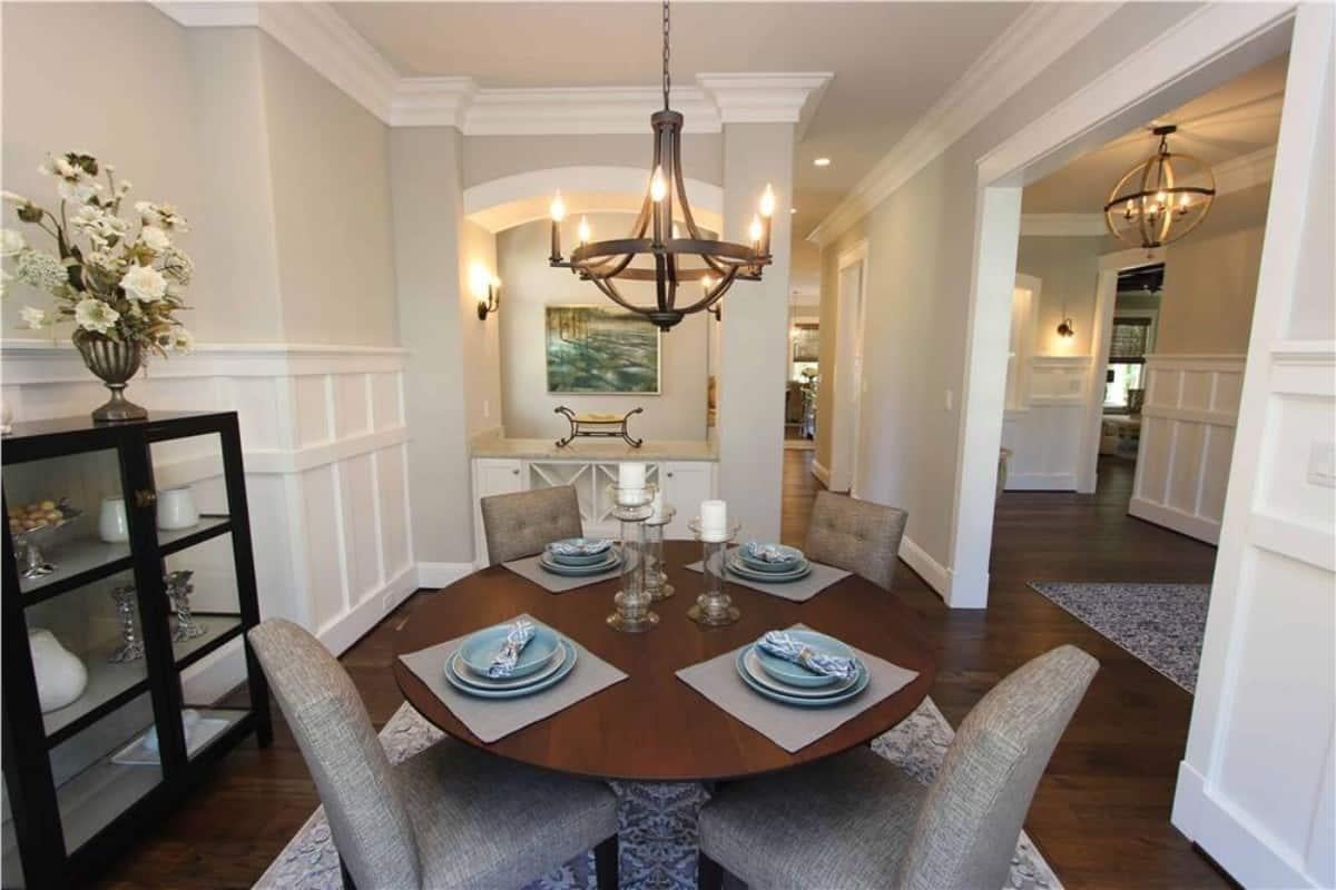Notice the Craftsman Wainscoting in This Intimate Dining Area