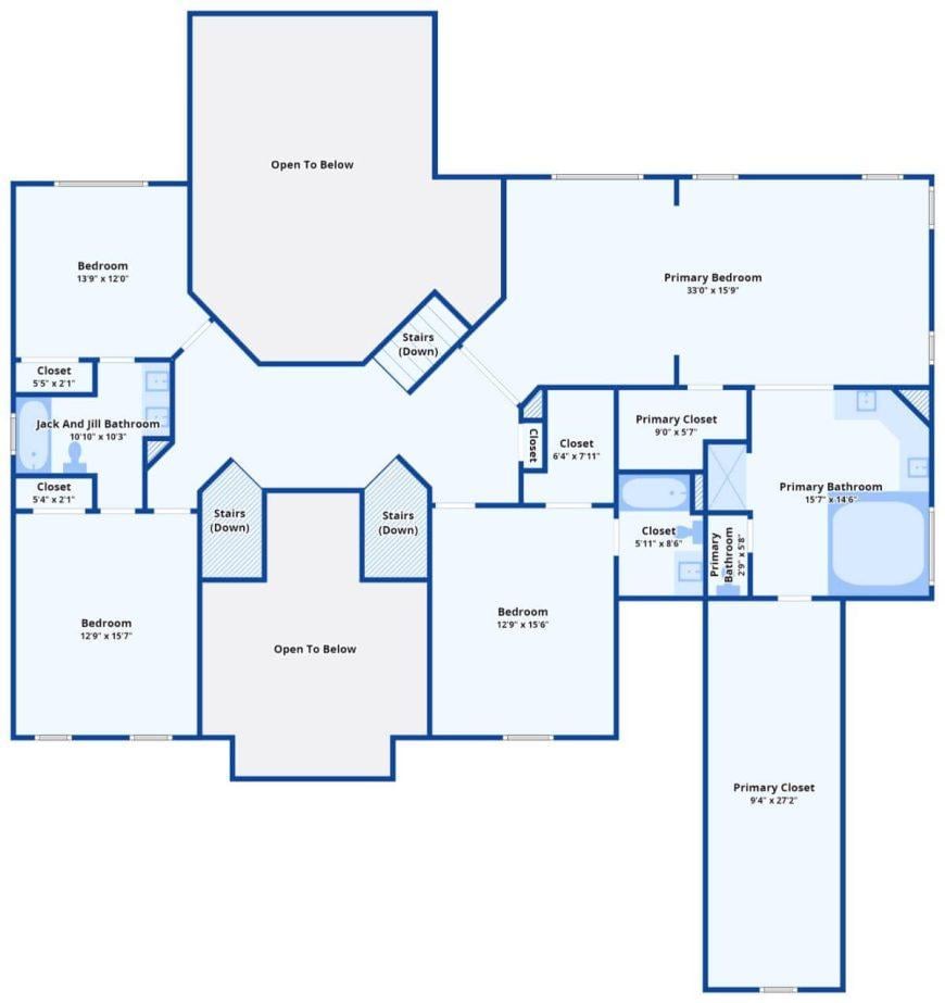 Upper Level with a Smart Jack and Jill Layout