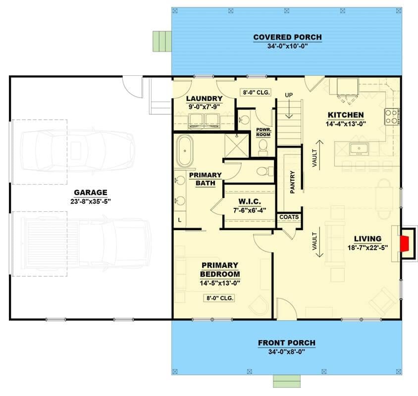 Efficient Main Floor Layout Featuring a Spacious Living Room