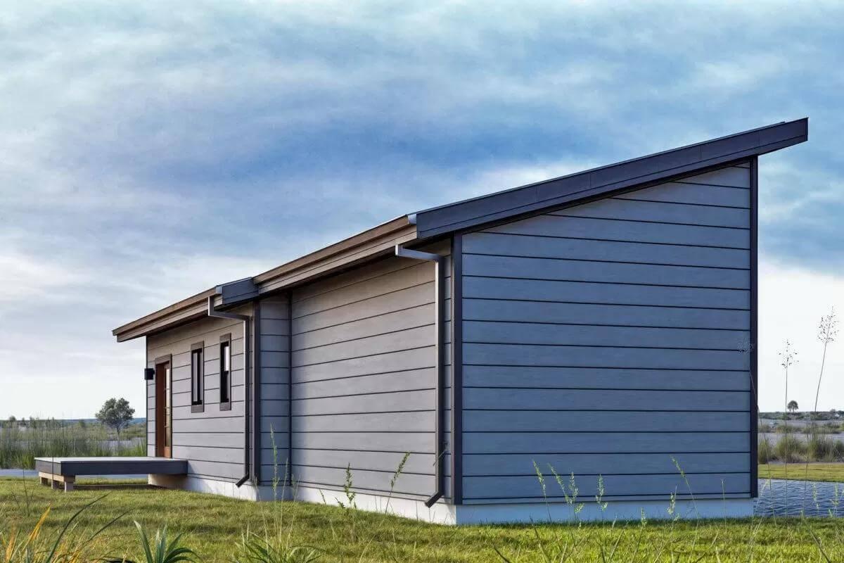Sleek Contemporary Lines with an Eye-Catching Sloped Roof