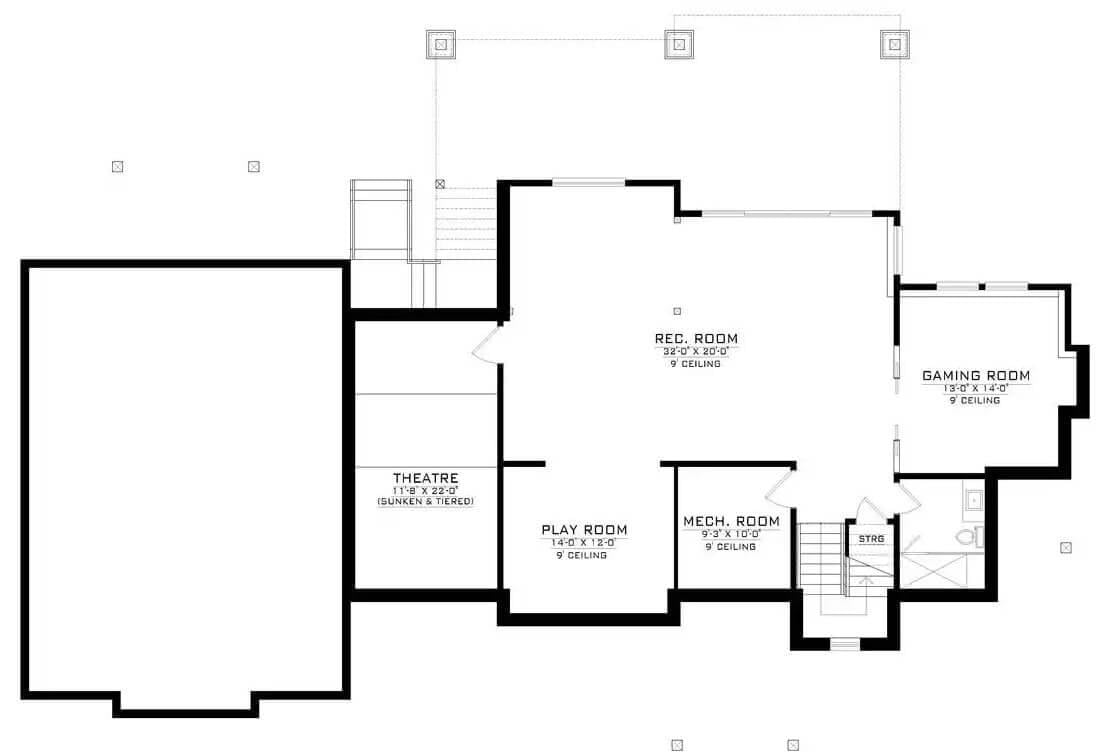 Lower Level with Theatre, Play Room, and Ample Storage Options