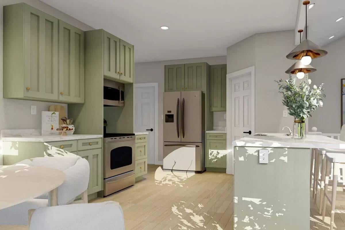 Discover the Subtle Green Charm in This Refreshing Kitchen Design
