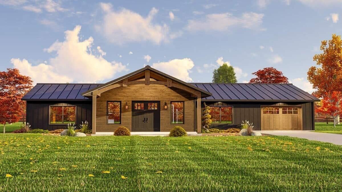 Modern Farmhouse with Striking Wood and Steel Siding