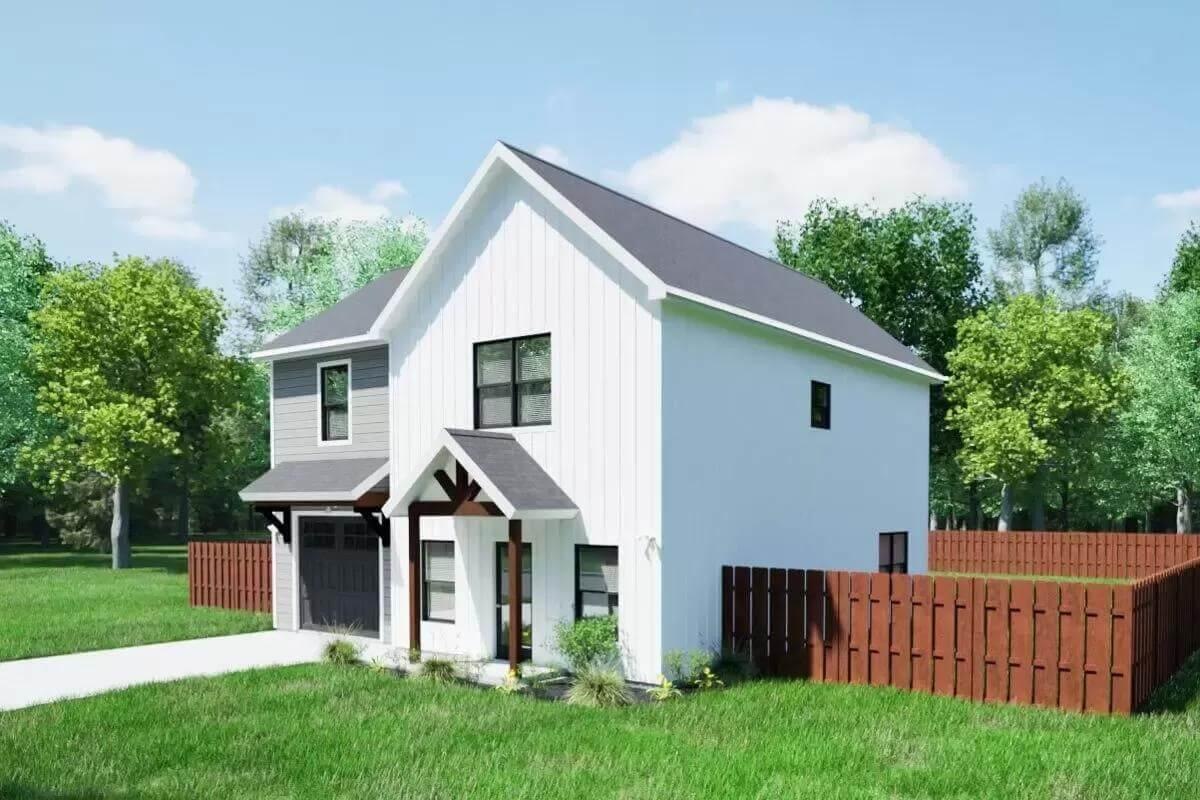 Thoughtful Design with Dual-Tone Siding and a Welcoming Porch