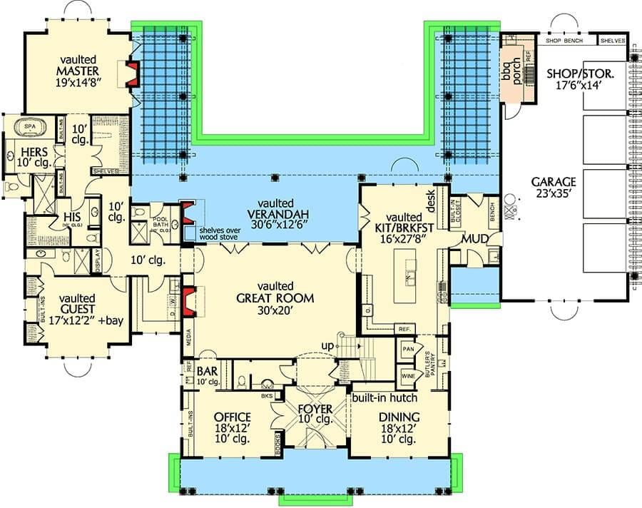 Welcoming Craftsman Layout with Vaulted Spaces and a Classic Verandah