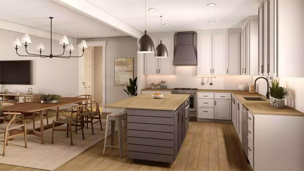 Look at That Impressive Kitchen Island in This Craftsman-Inspired Space