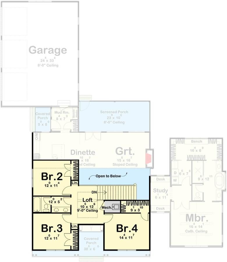 Exploring the Upper-Level with Loft and Four Bedrooms