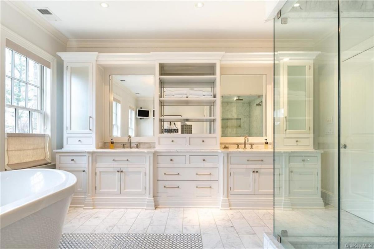 Indulge in This Spa-Like Bathroom with Dual Vanities
