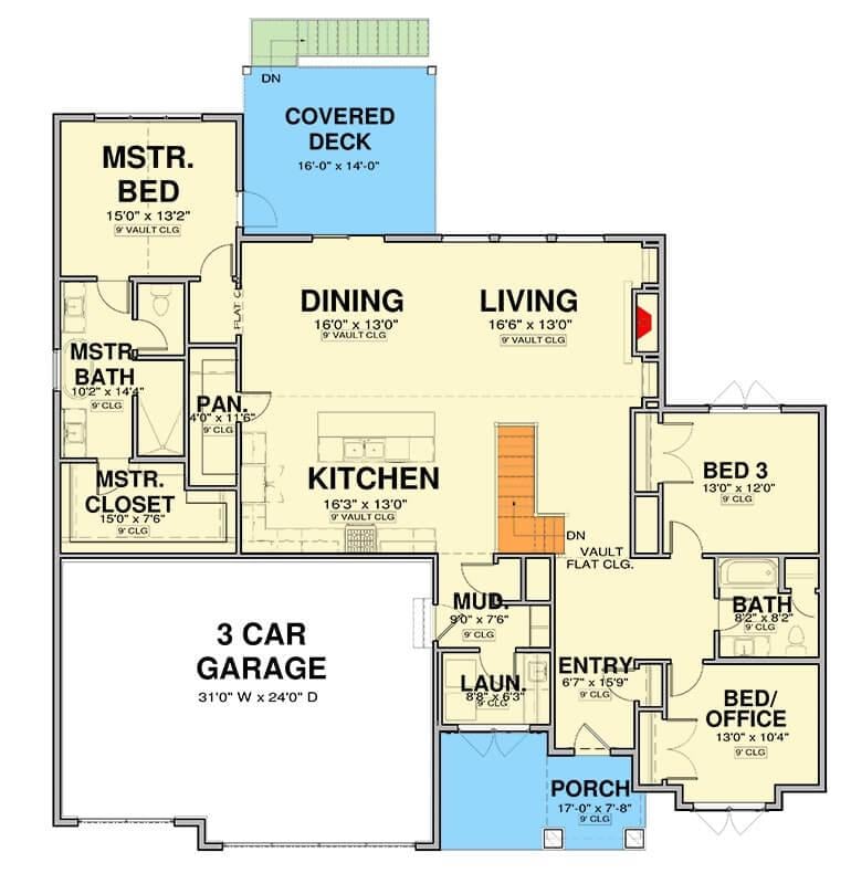 Explore the Heart of This Craftsman-Inspired Floor Plan: Open Living with a Twist