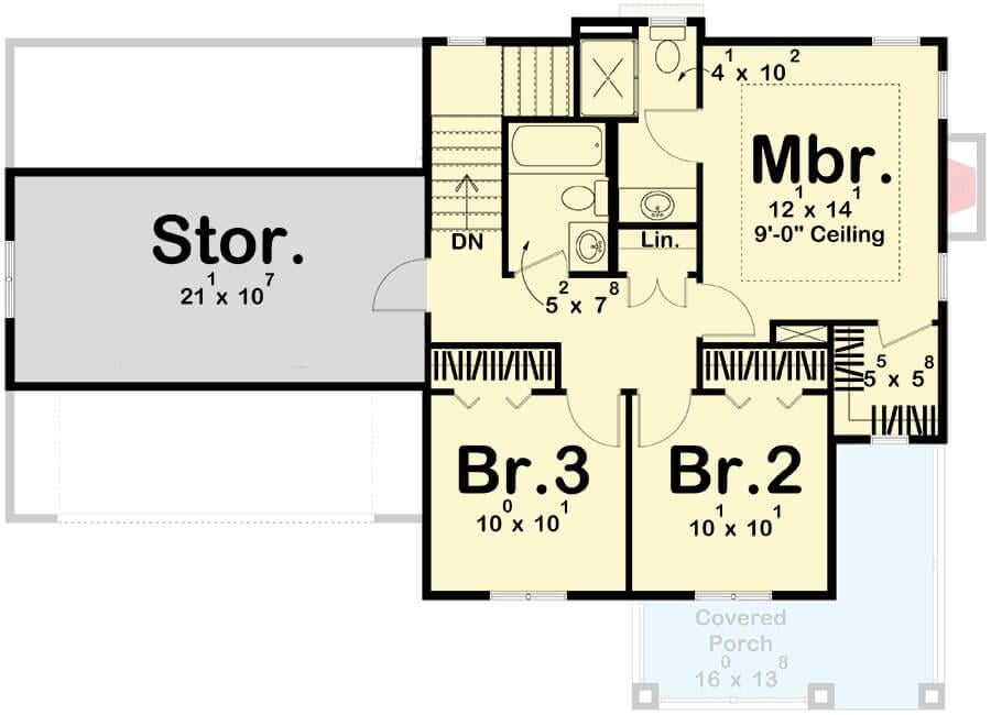 Smart Upper Floor Layout with Versatile Storage Space