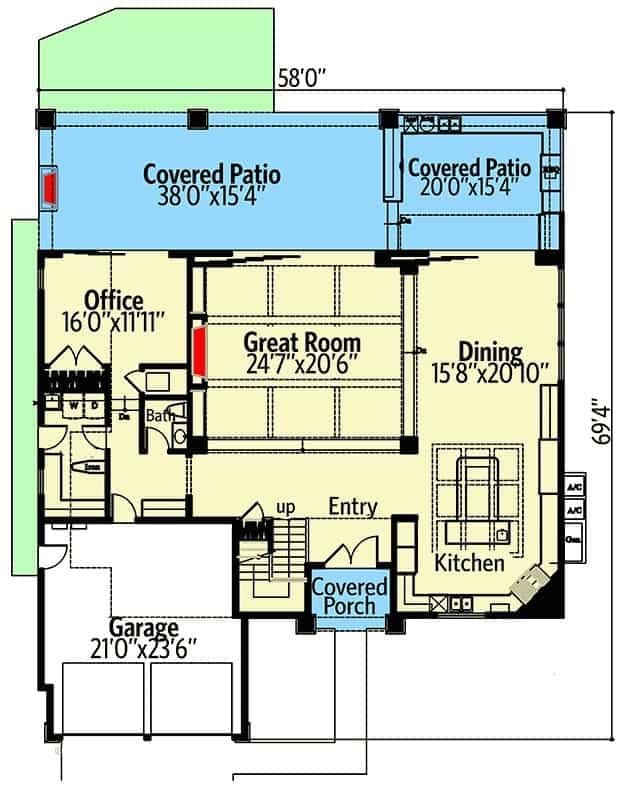 Thoughtfully Designed Floor Plan with Expansive Great Room and Office Space