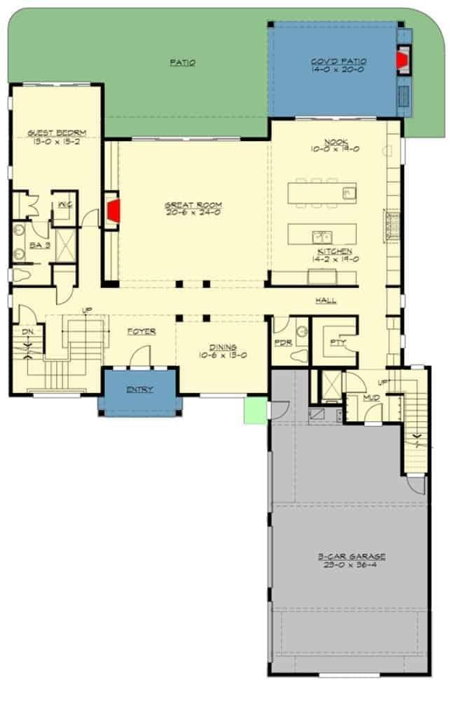 Spacious Open-Concept Floor Plan with Dual Patios