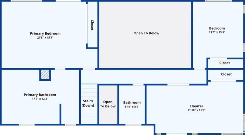 Upper Level Layout Featuring a Luxurious Primary Suite and Home Theater