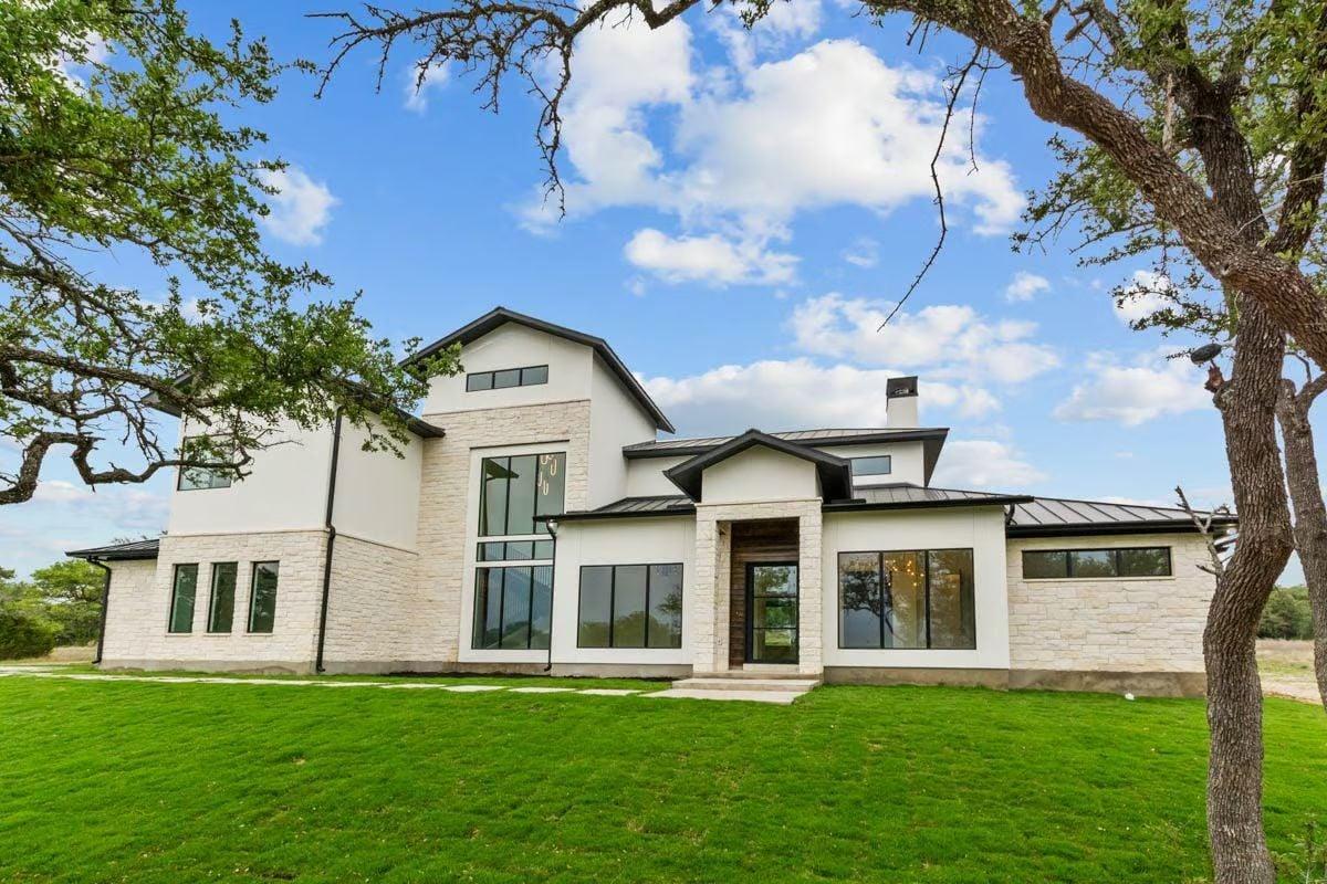 Modern Multi-Generational Home with Striking Stone Facade