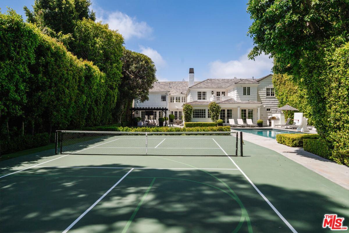 Wow! Check Out the Tennis Court With That Colonial Facade as a Backdrop