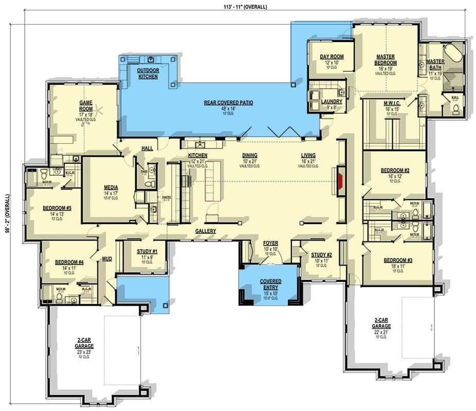 Expansive Floor Plan with Outdoor Kitchen and Game Room