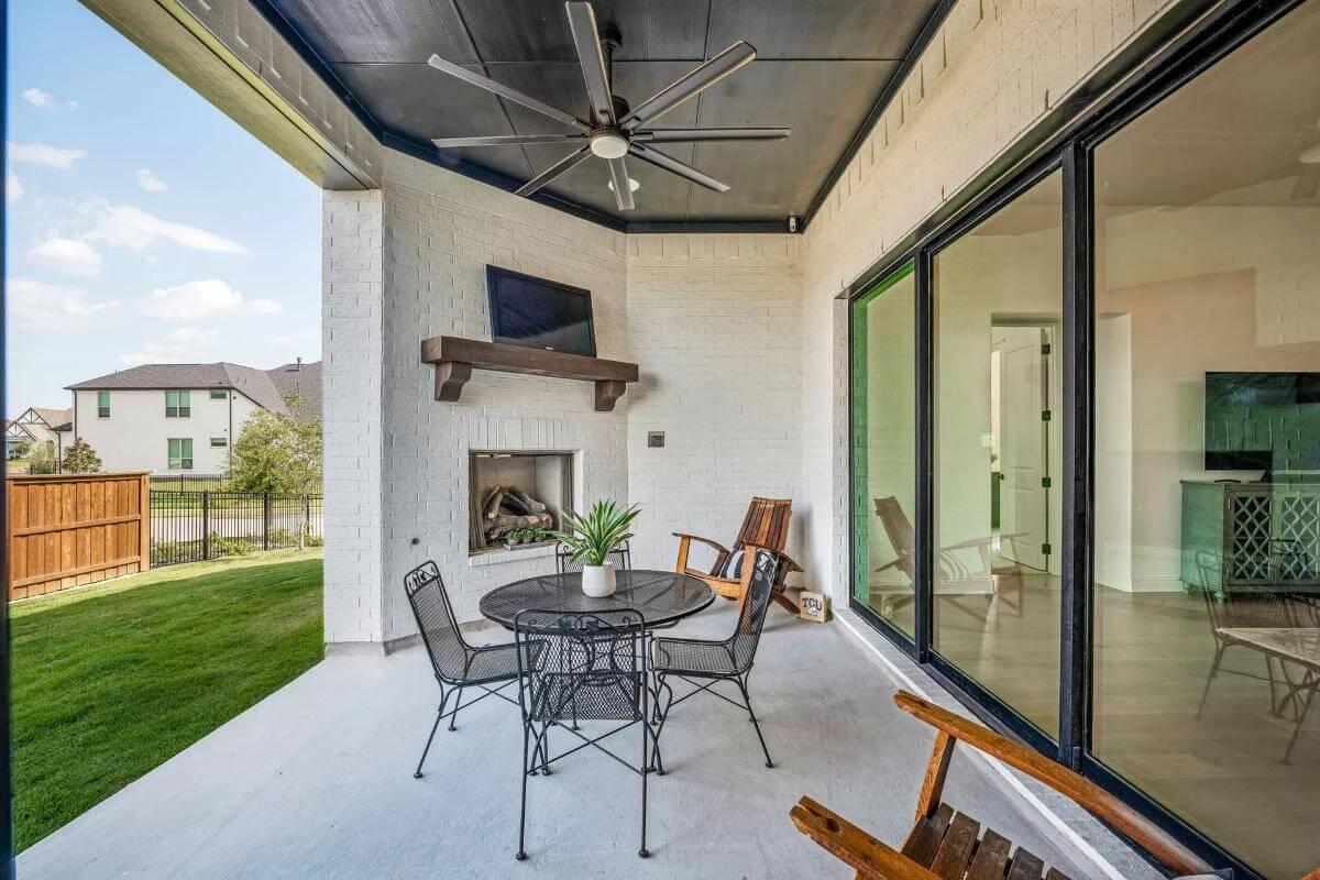 Explore This Modern Patio with an Inviting Fireplace