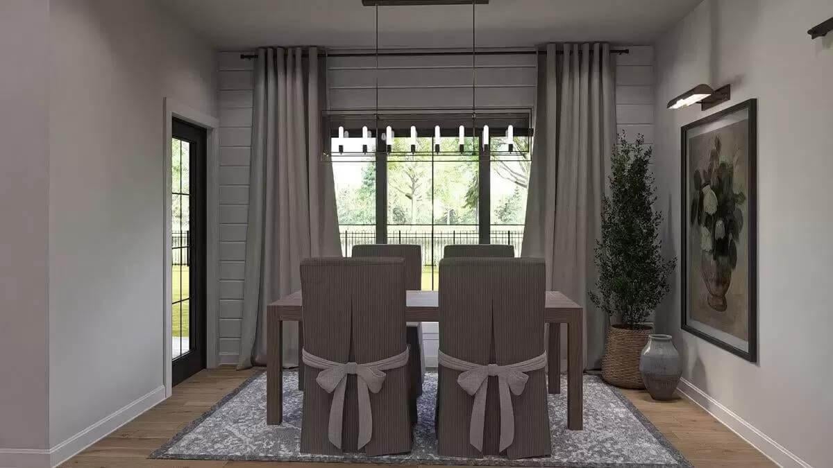 Dining Room Elegance: Discover the Chair Sashes Paired with Linear Lighting