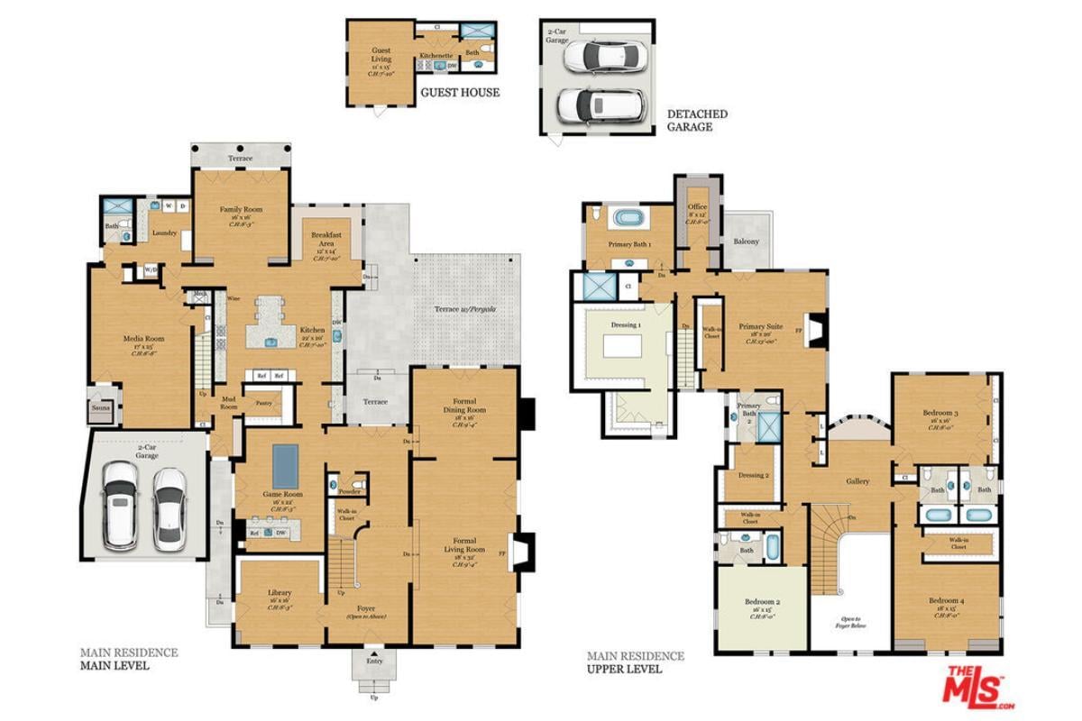 Expansive Floor Plan Featuring a Guest House and Versatile Living Areas