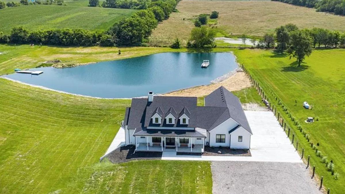 Wow, Look at This Farmhouse Overlooking a Tranquil Pond