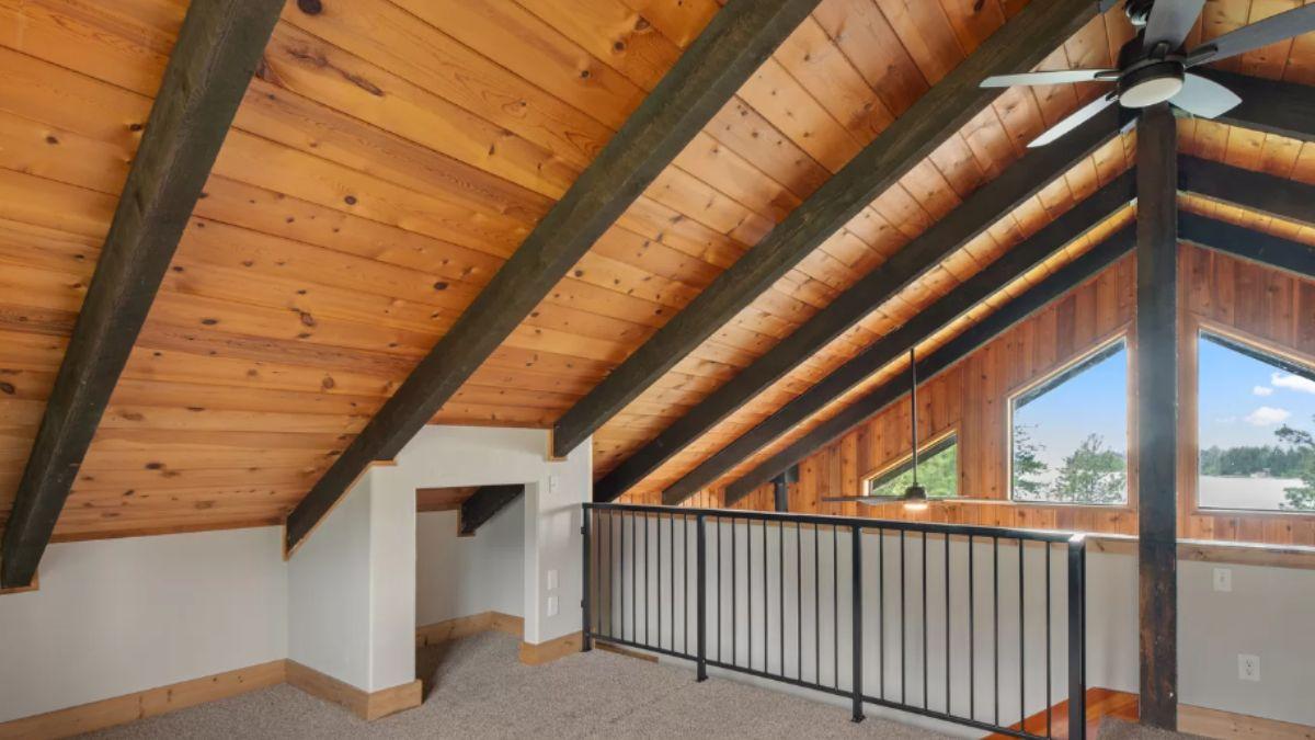 Loft Living with Wooden Beams and Scenic Views