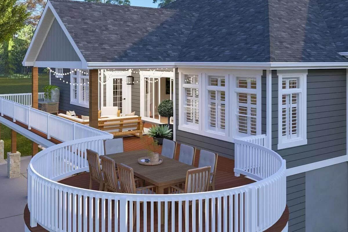 Outdoor Dining Perfection on a Wraparound Deck