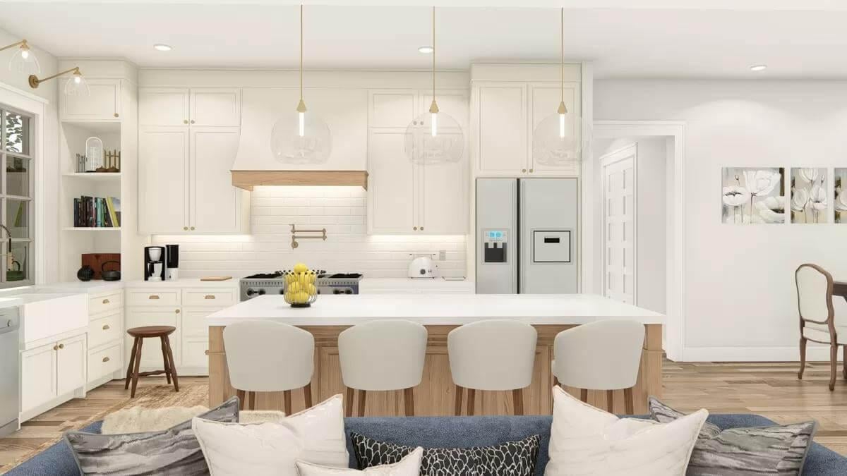 Check Out the Light-Filled Kitchen with a Generous Island
