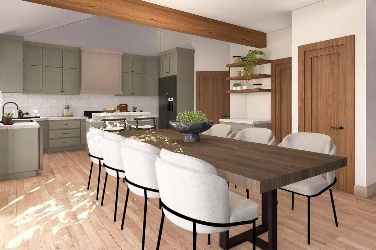 Notice the Timber Beam in This Modern Craftsman Kitchen