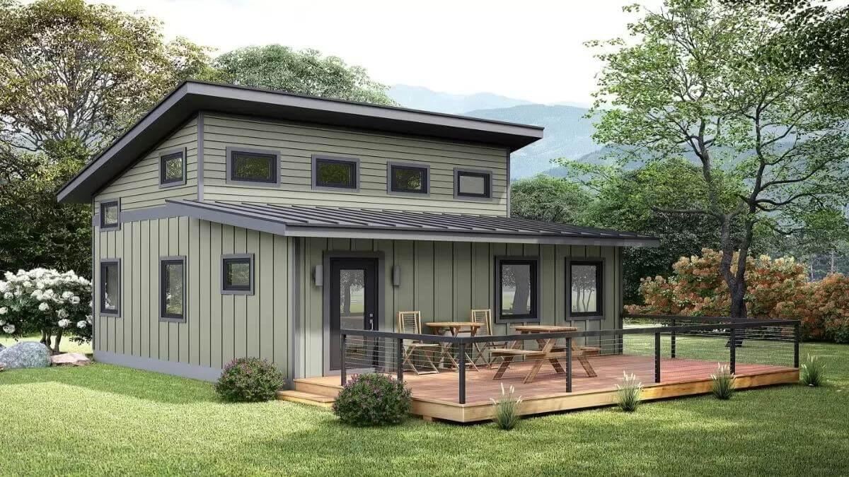 Check Out the Angular Rooflines and Sliding Doors on This Modern Retreat