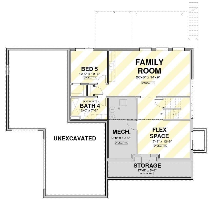 Explore the Lower Level Layout with a Versatile Flex Space