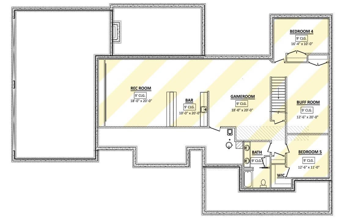 Check Out This Versatile Basement with a Handy Bar Area