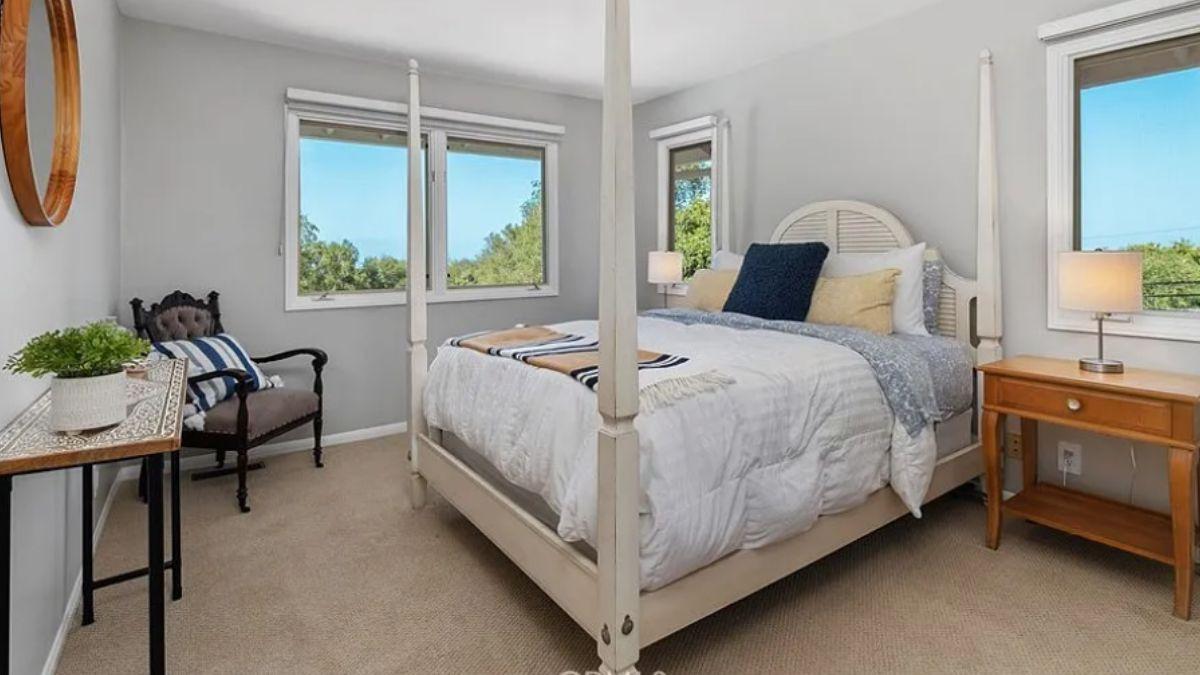 Comfortable Bedroom with a Four-Poster Bed and Scenic Views