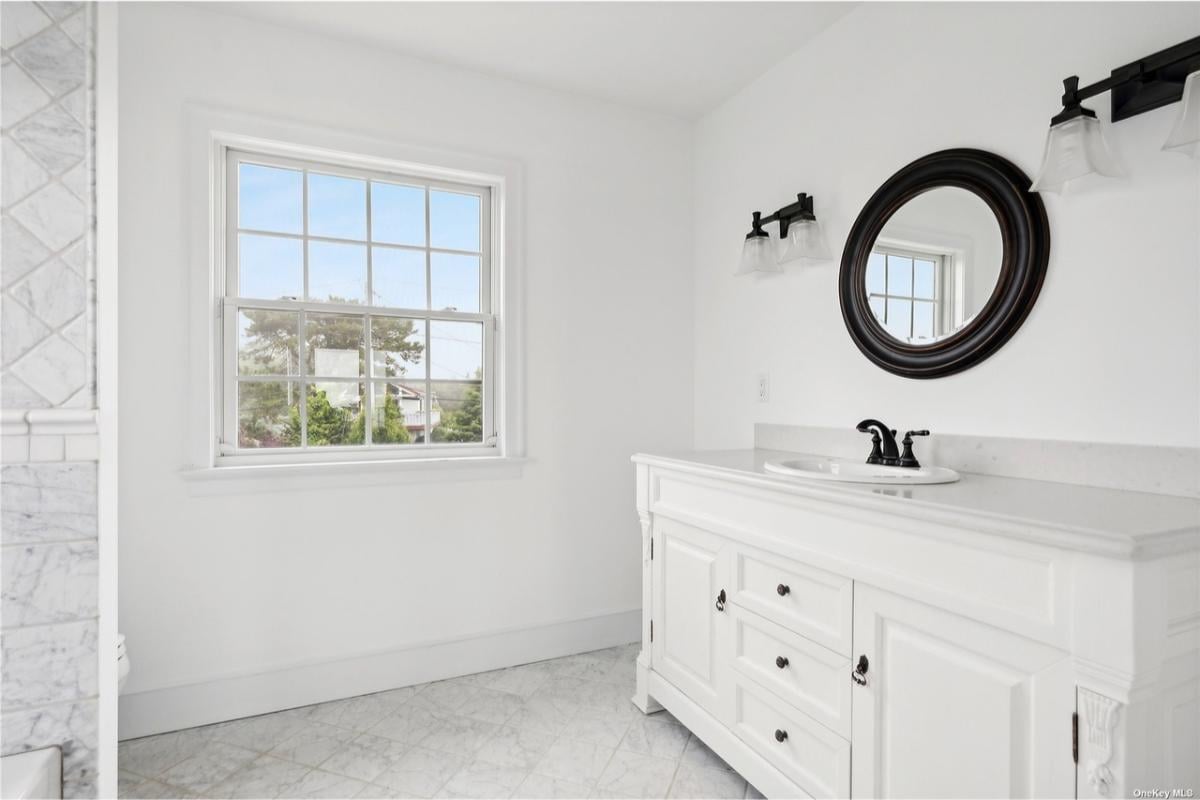 Bright Bathroom with a Touch of Classic Elegance