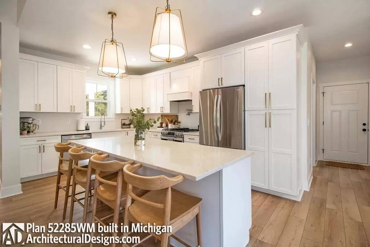 Farmhouse Kitchen with Clean Lines and Functional Island