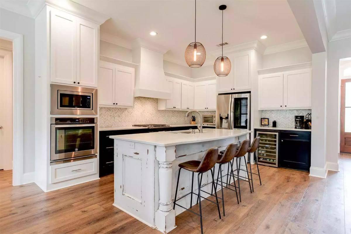 Farmhouse Kitchen with a Showstopping Reclaimed Island