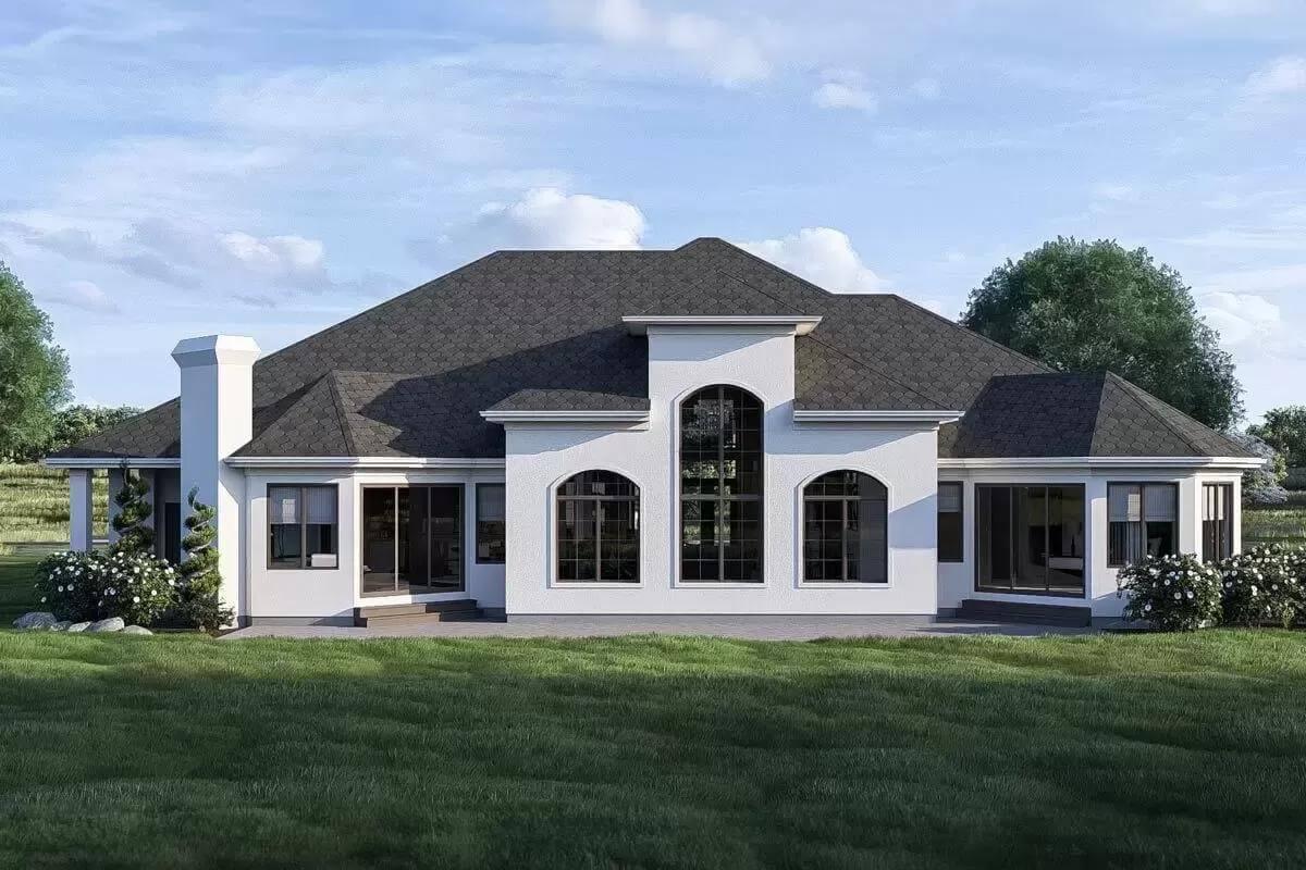 Admire the Elegant Symmetry and Expansive Windows at the Rear