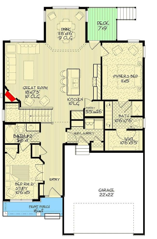 Functional Main Floor with Great Room and Sunny Deck Access