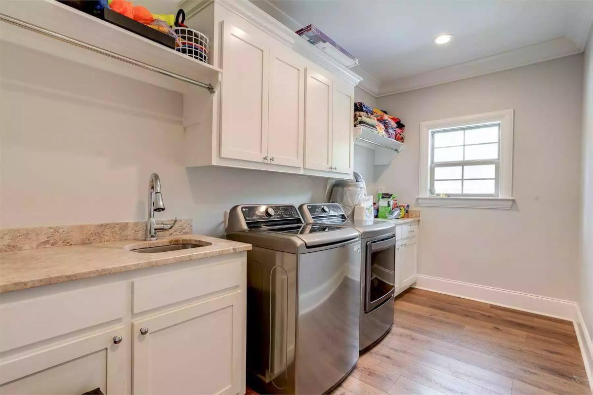 Practical Laundry Room with Thoughtful Storage Solutions