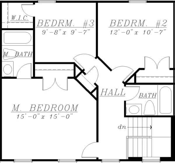 Explore the Spacious Hallway Connecting Three Bedrooms