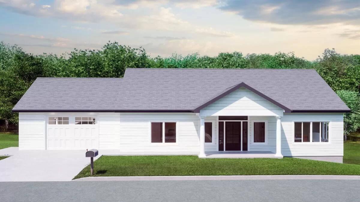 Clean Lines and Simple Symmetry in This Modern Ranch Exterior