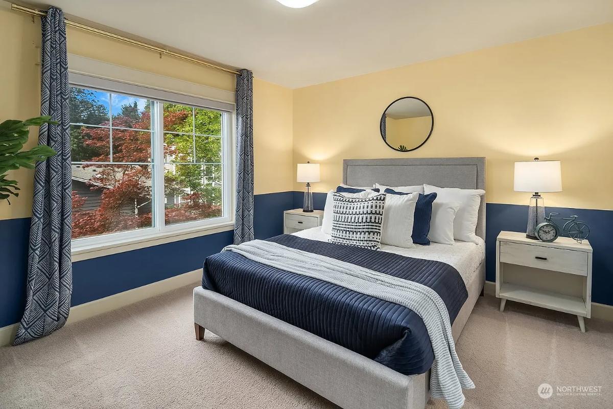 Navy Accents Make a Statement in This Cozy Bedroom