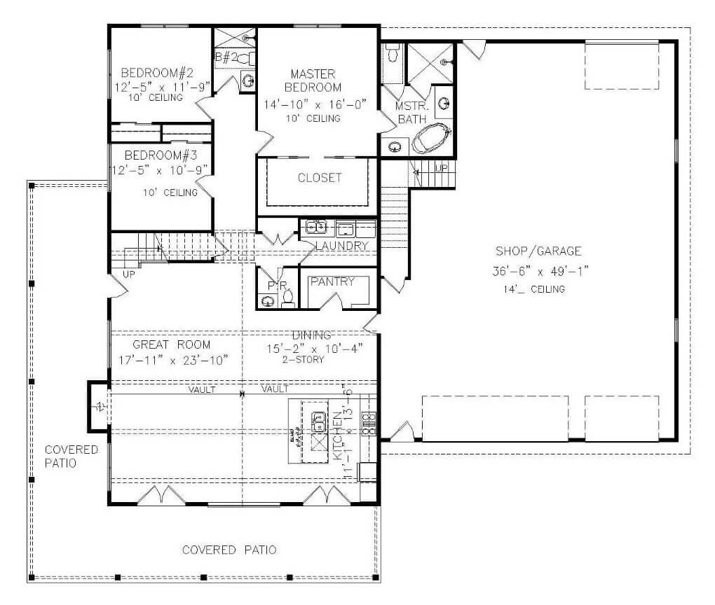 Spacious Layout with Vaulted Great Room and Expansive Shop/Garage