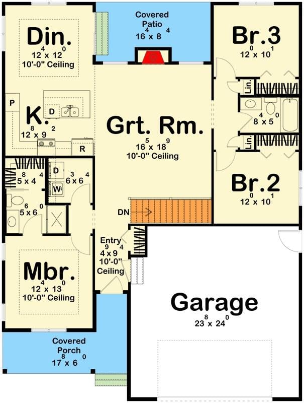 Efficient Layout with a Spacious Great Room and Covered Patio
