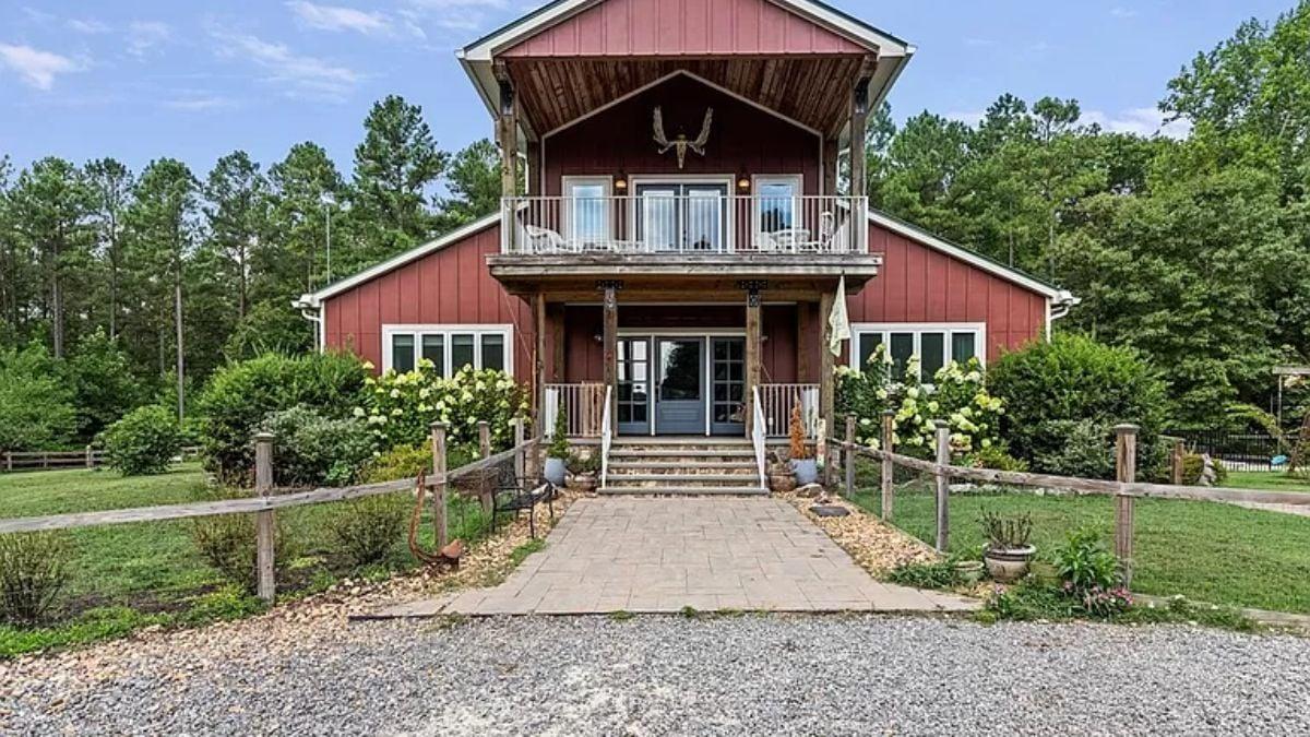 Check Out the Farmhouse With Its Welcoming Porch and Rustic Charm