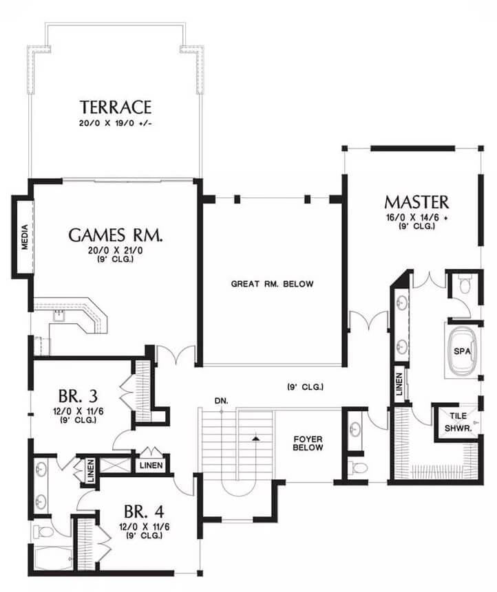 Explore the Game Room and Terrace in This Luxurious Plan