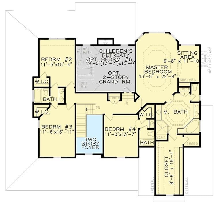 Second Floor Plan Reveals Options for a Children