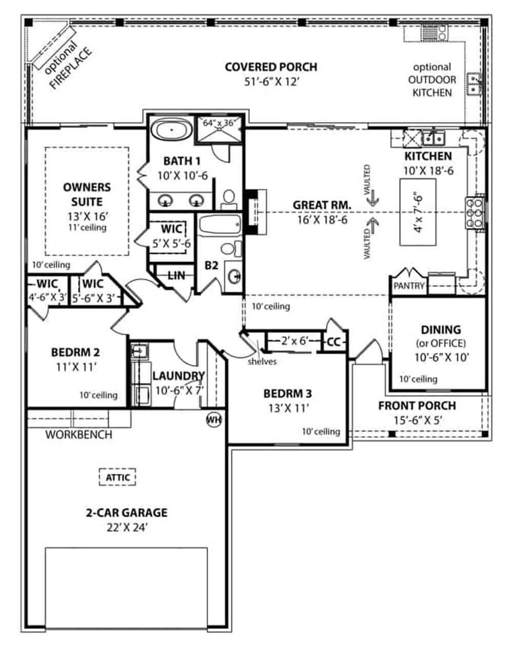 Explore This Luxurious Floor Plan with an Expansive Covered Porch