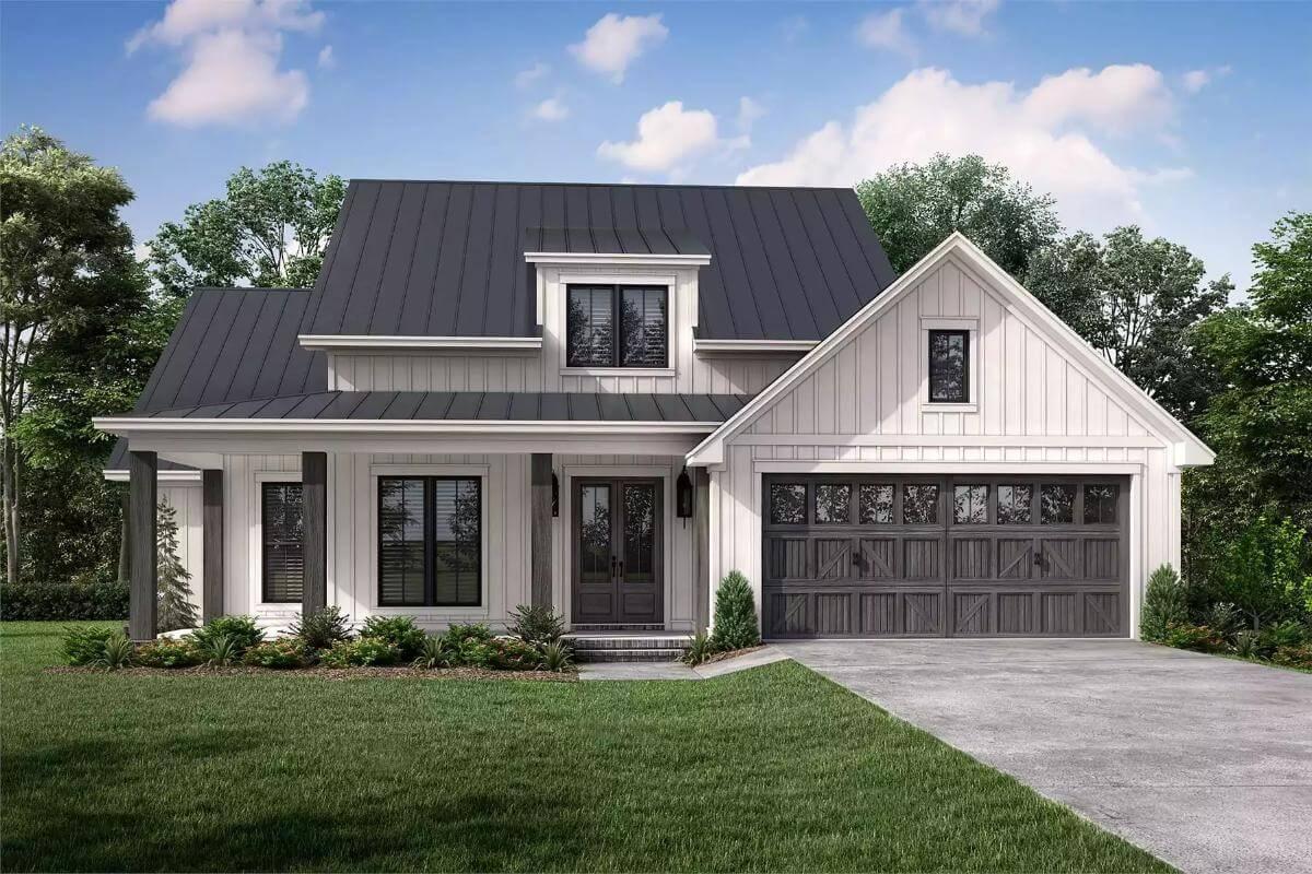 Modern Craftsman Facade with Stunning Board-and-Batten Details