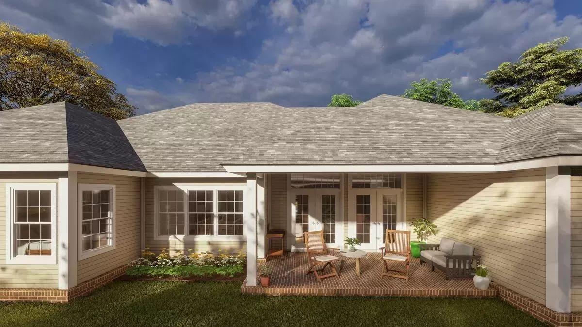 Relax on This Inviting Craftsman Patio with Brick Detailing