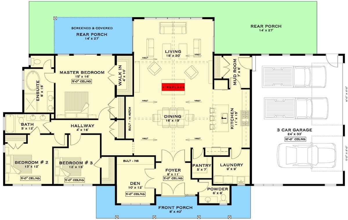 Explore This Thoughtfully Designed Floor Plan with a Spacious Rear Porch